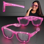 Custom Printed LED Flashing Cool Shade Pink Sunglasses