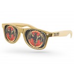 Metallic Retro Pinhole Sunglasses Logo Branded