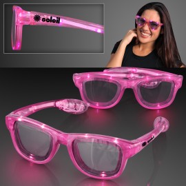 Custom Imprinted LED Flashing Cool Shade Pink Sunglasses