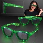 LED Flashing Cool Shade Green Sunglasses Custom Imprinted