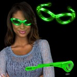 Light Up Jade Green Flashing Glasses Logo Branded