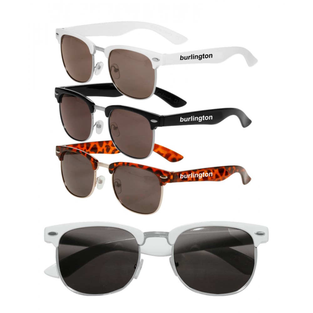 Custom Imprinted Half Frame Semi-Rimless Sunglasses