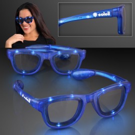 Logo Branded LED Flashing Cool Shade Blue Sunglasses