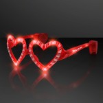 Holiday Hearts Light Up Candy Cane Glasses - Domestic Imprint Custom Imprinted
