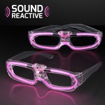 LED 80s Party Shades with Sound Activated Pink Lights Custom Printed