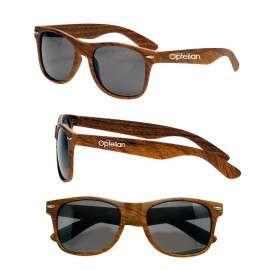 Retro Woodgrain Sunglasses Logo Branded