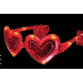 Heart Shaped Red Light Up Sunglasses - BLANK Custom Imprinted