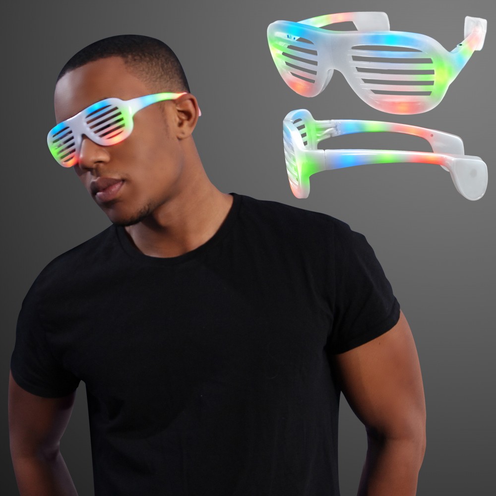 Multicolor Light Up Slotted Sunglasses - BLANK Custom Imprinted