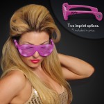 Promotional Imprintable Pink Light Up Slotted Sunglasses - Overseas Imprint