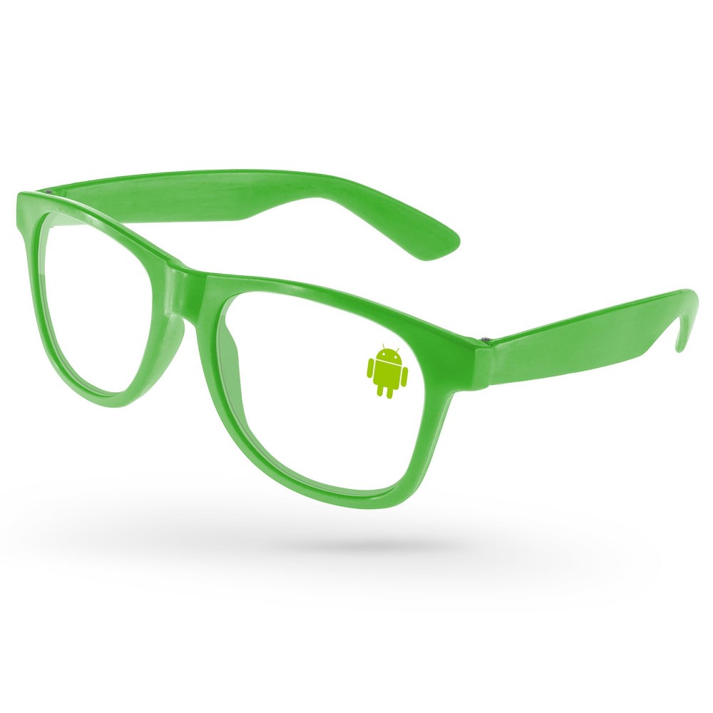 Value Retro Eyeglasses w/1 Color Lens Imprint Logo Branded