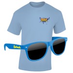 Custom Imprinted KIT: Full-Color DTG T-Shirt (Dark/Colors) & Sunglasses