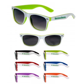Custom Imprinted Two Color White Malibu Sunglasses
