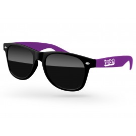 Promotional 2-Tone Retro Sunglasses w/1 Color Temple Imprint