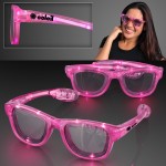 LED Flashing Cool Shade Pink Sunglasses Logo Branded