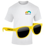 Logo Branded KIT: Full-Color DTG T-Shirt (Light Colors) & Sunglasses