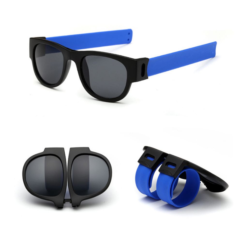 Unisex Foldable Slap Wristband Polarized Sunglasses Custom Printed