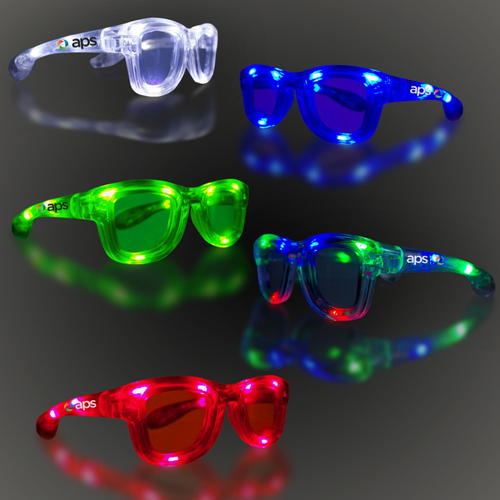 LED Trendy Sunglasses with Sound Reactive Option Logo Branded