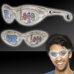 White Custom LED Billboard Sunglasses Custom Imprinted