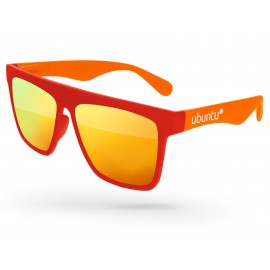 Logo Branded 2-Tone Laser Mirror Sunglasses w/Temple Imprint