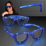 Logo Branded LED Flashing Cool Shade Blue Sunglasses