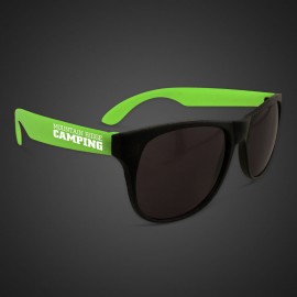 Neon Look Sunglasses w/Green Arms Custom Imprinted