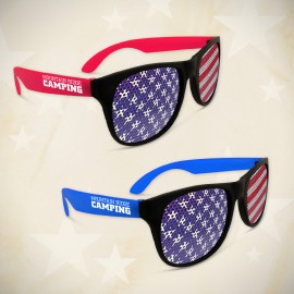 American Flag Neon Red Billboard Sunglasses Custom Printed