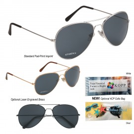 Logo Branded Aviator Sunglasses