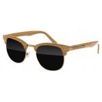 Custom Imprinted Faux Wood Metal Club Promotional Sunglasses W/Temple Imprint