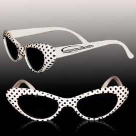 White Polka Dot Funky Children's Sunglasses Custom Printed