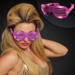 Custom Printed Pink Light Up Slotted Sunglasses - BLANK
