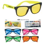 Logo Branded Tinted Lenses Rubberized Sunglasses