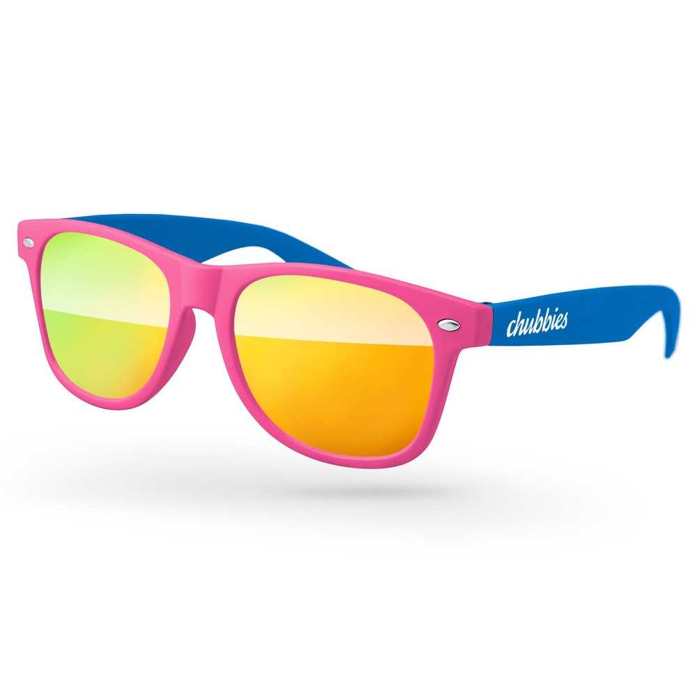 Logo Branded 2-Tone Retro Mirror Sunglasses Logo Branded 2-Tone Retro Mirror Sunglasses