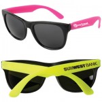 Custom Imprinted Neon Sunglasses w/Black Frame