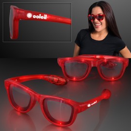 Custom Printed LED Flashing Cool Shade Red Sunglasses