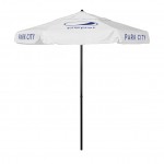 Custom 7.5' Shadetek Series Patio Umbrella with Printed Olefin Cover with Valances