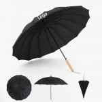16 Ribs Umbrella with Wooden Handle with Logo