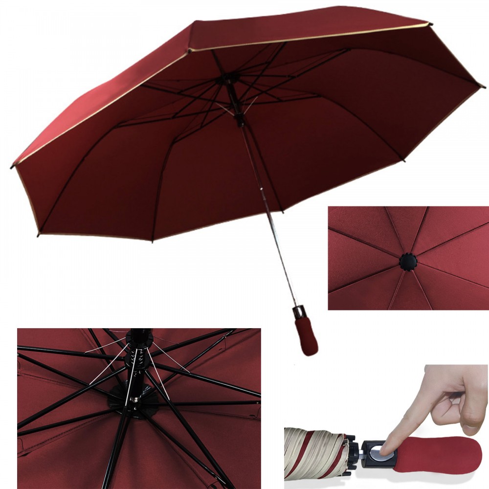 Custom Imprinted Auto Open Golf Windproof Compact Umbrella
