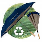 The Enviro Inversa Eco-Friendly Inverted Umbrella w/Bamboo Handle - Auto-Open Reverse Closing with Logo