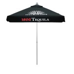 8' Summit Commercial Grade Square Patio Umbrella w/ Printed Olefin Cover with Valances with Logo