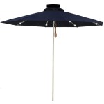 Custom Printed US Made 9' Solar Powered LED Illuminated Heavy Duty Commercial 8 Panel Market Umbrella