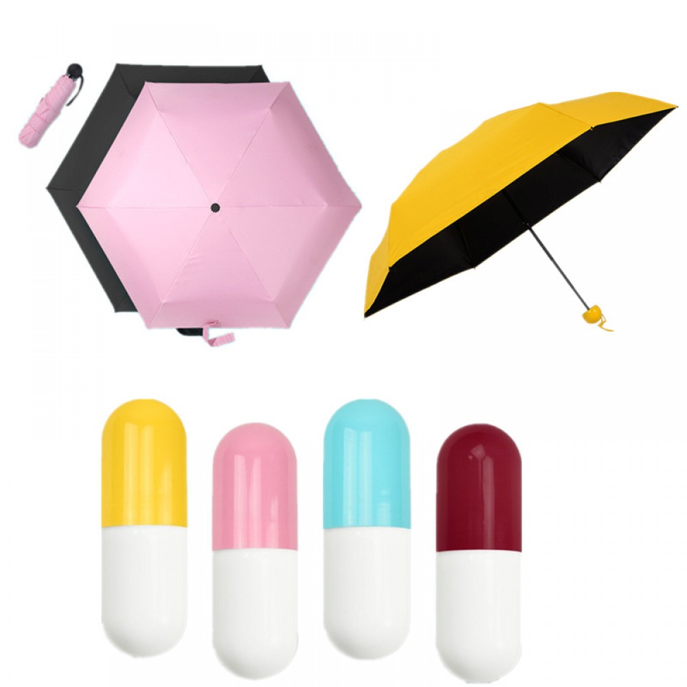 Custom Imprinted Mini Pocket Folding Capsule Umbrella