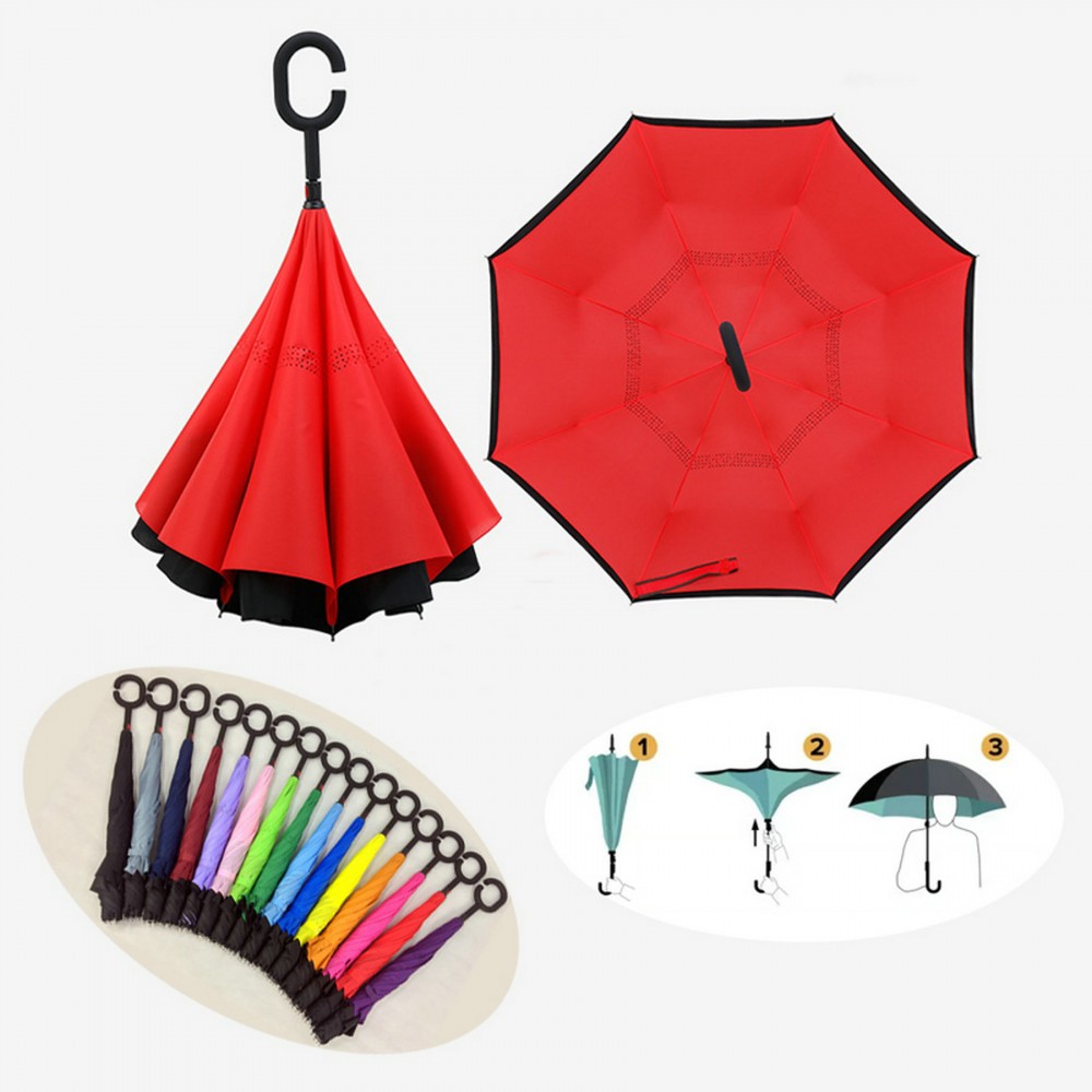 Custom Printed 48" Arc Two-Tone Inversion Umbrella Custom Printed 48" Arc Two-Tone Inversion Umbrella