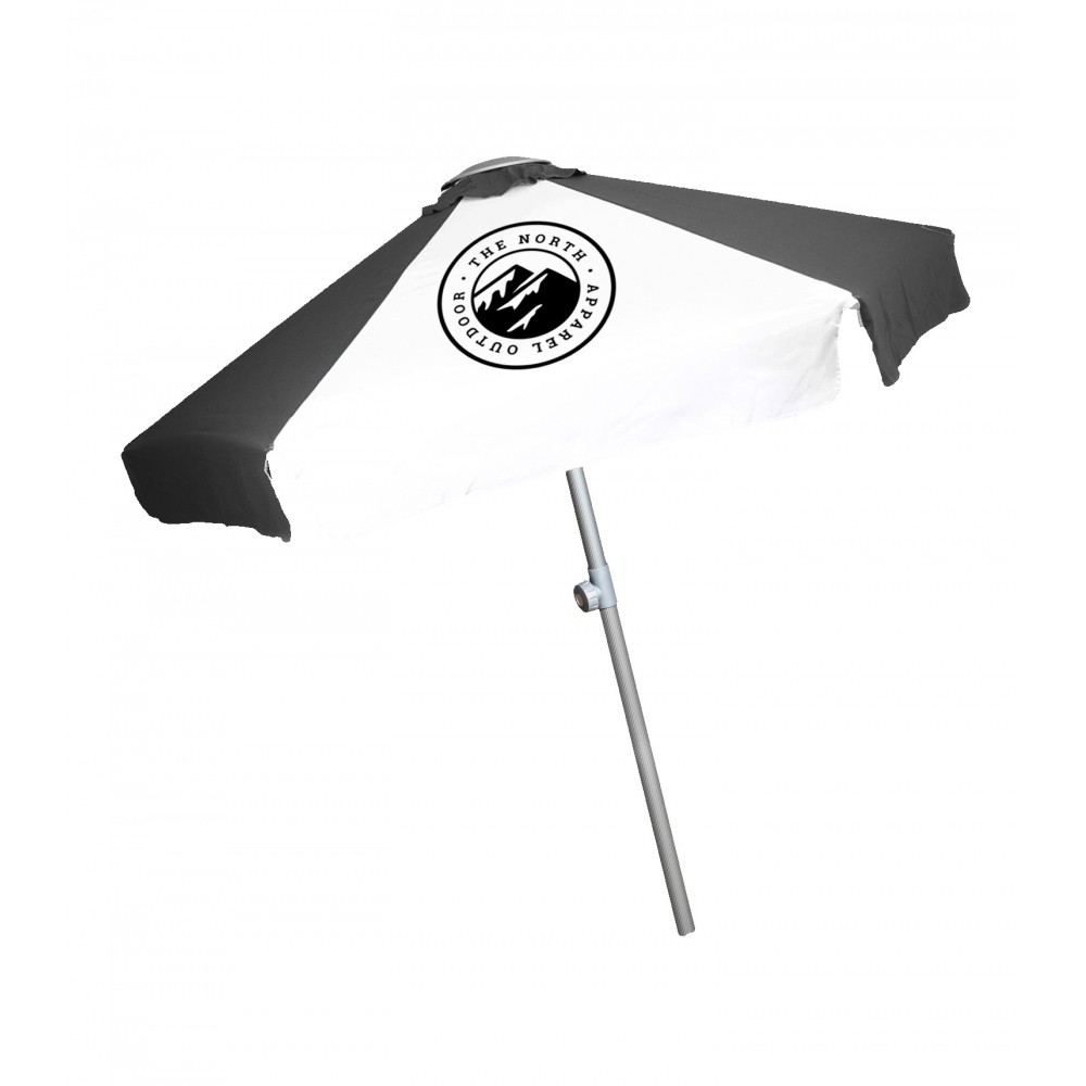 Custom 7' Telescopic Aluminum Market Umbrella with Valence