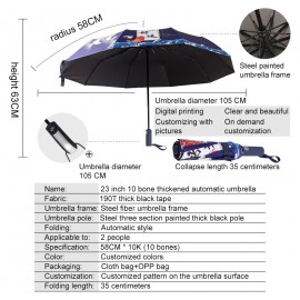 Custom 8-Bone 3-Fold Umbrella Color Printing Automatic Advertising Umbrella