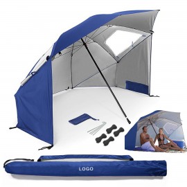 Logo Branded Beach Umbrella with Sun Shelter