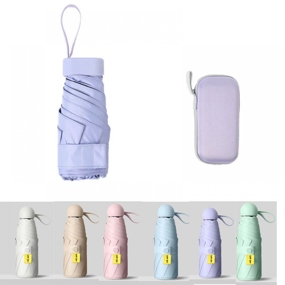 Custom Custom Mini Dual-Purpose Capsule Umbrella w/Storage Case
