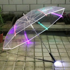 Led Colorful Light Transparent Umbrella with Logo  Led Colorful Light Transparent Umbrella with Logo