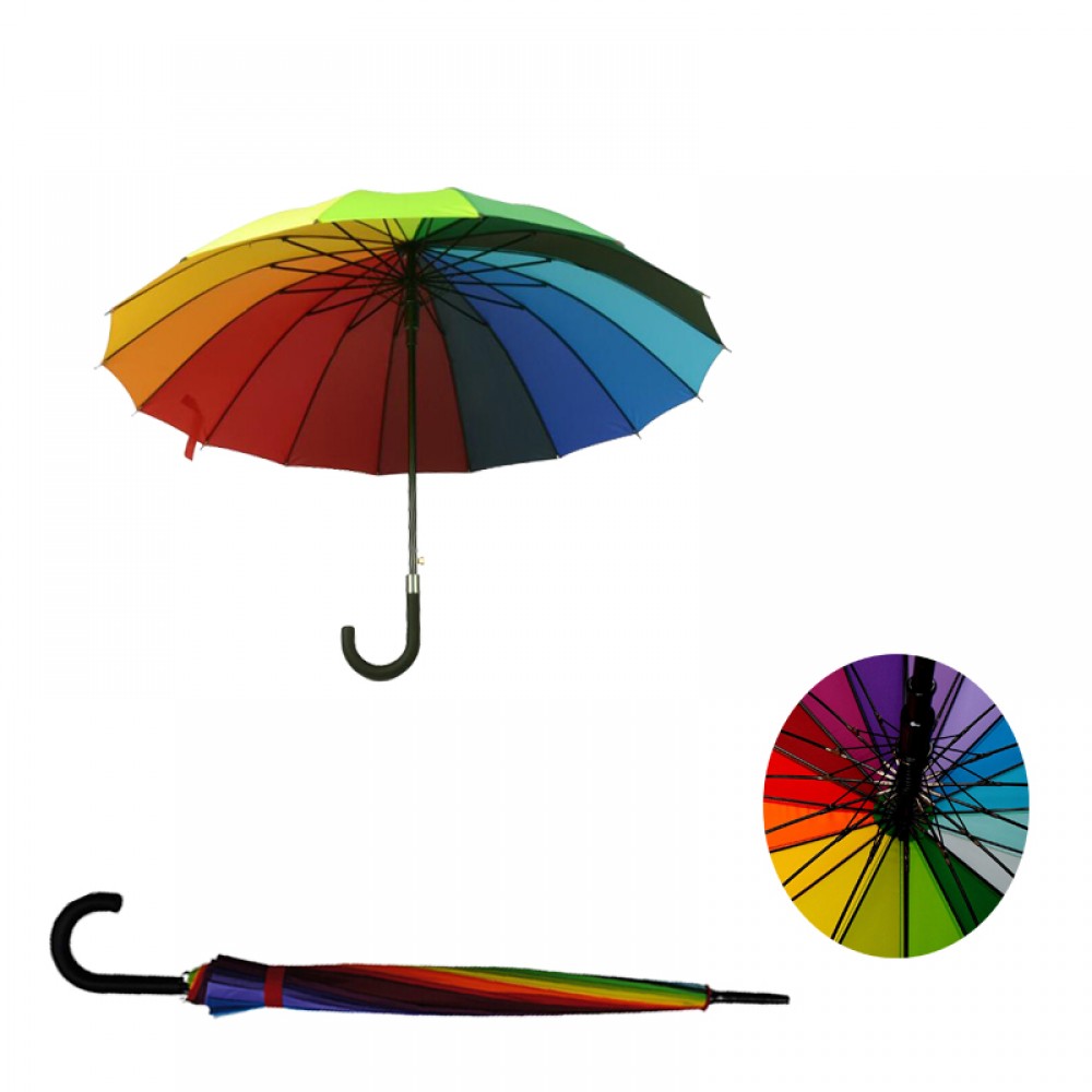 16 Bone Rainbow Umbrella Custom Printed 16 Bone Rainbow Umbrella Custom Printed