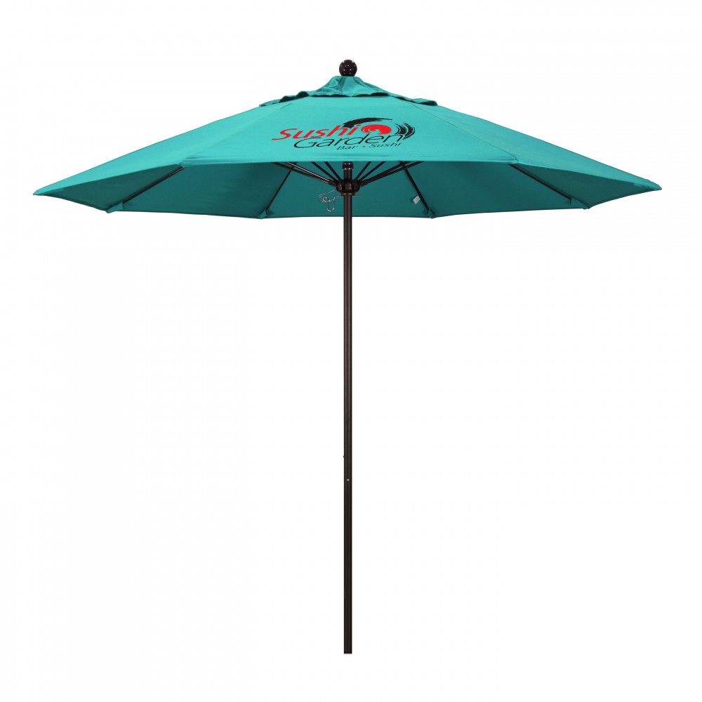 Custom 9' Venture Commercial Grade Patio Umbrella w/ Printed Sunbrella Cover