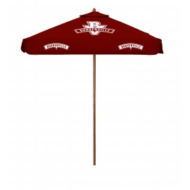 8' Ironwood Series Square Patio Umbrella with Printed Polyester Cover with Valances with Logo